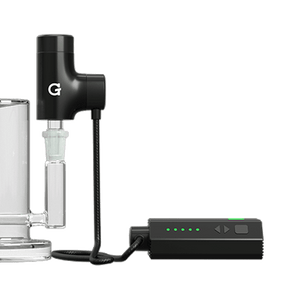 G Pen Hyer Desktop Vaporizer Connected to Glass Piece