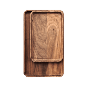 Marley Natural Black Walnut Rolling Tray Set