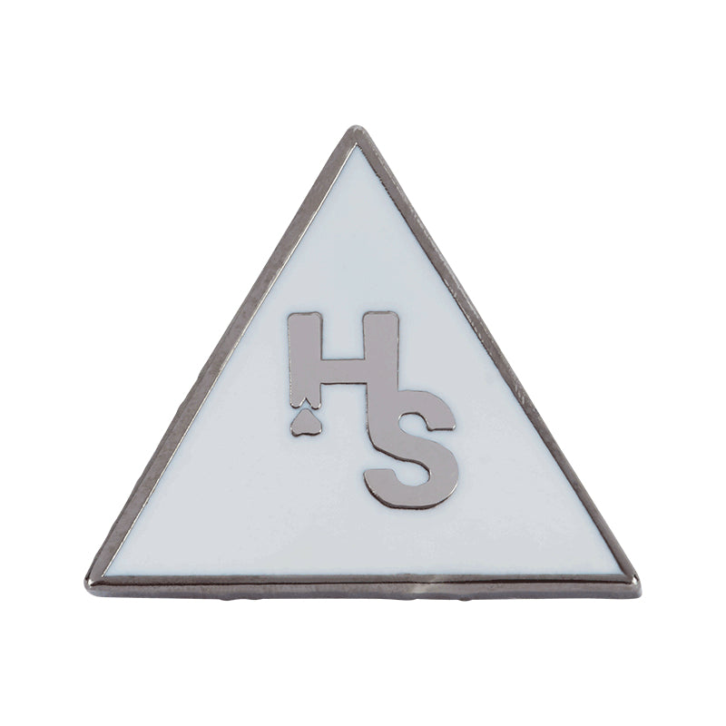 Higher Standards Triangle Pin White