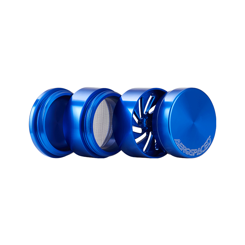 Aerospaced by Higher Standards - 4 Piece Toothless Grinder 2.0" Blue All Pieces