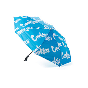 Cookies Umbrella Repeated Logo Design Blue Open