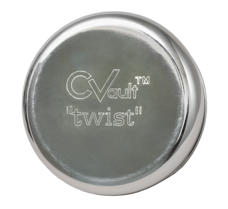 CVault Twist Storage Container Small Bottom with Cvault Twist Logo