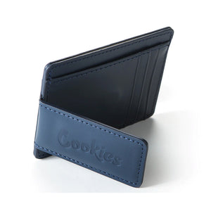 Cookies Big Chip Money Clip and Leather Card Holder Navy Buckle