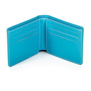 Cookies Embossed Billfold Leather Wallet Blue Inside