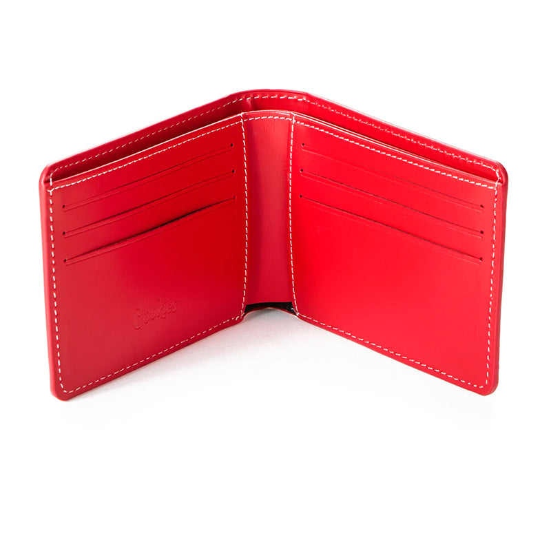 Cookies Embossed Billfold Leather Wallet Red Inside