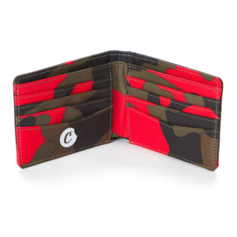 Cookies Billfold Wallet Nylon Leather Red Camo Inside