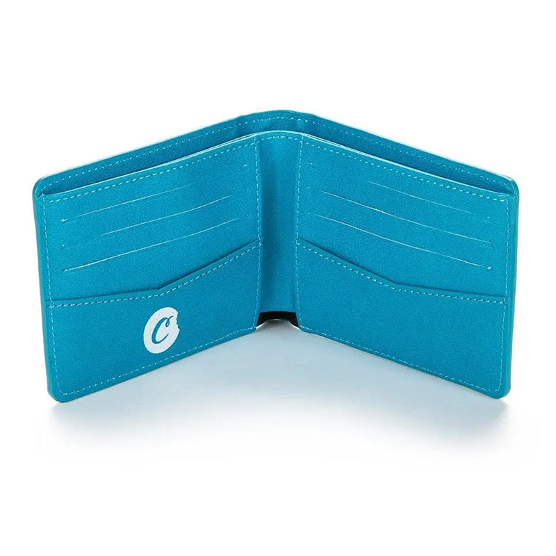 Cookies Billfold Textured Faux Leather Wallet Blue Inside