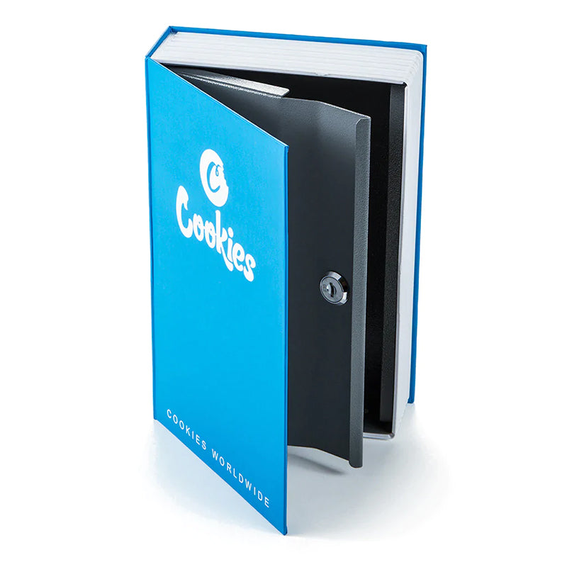 Cookies Stash Book with Internal Metal Safe Blue Open