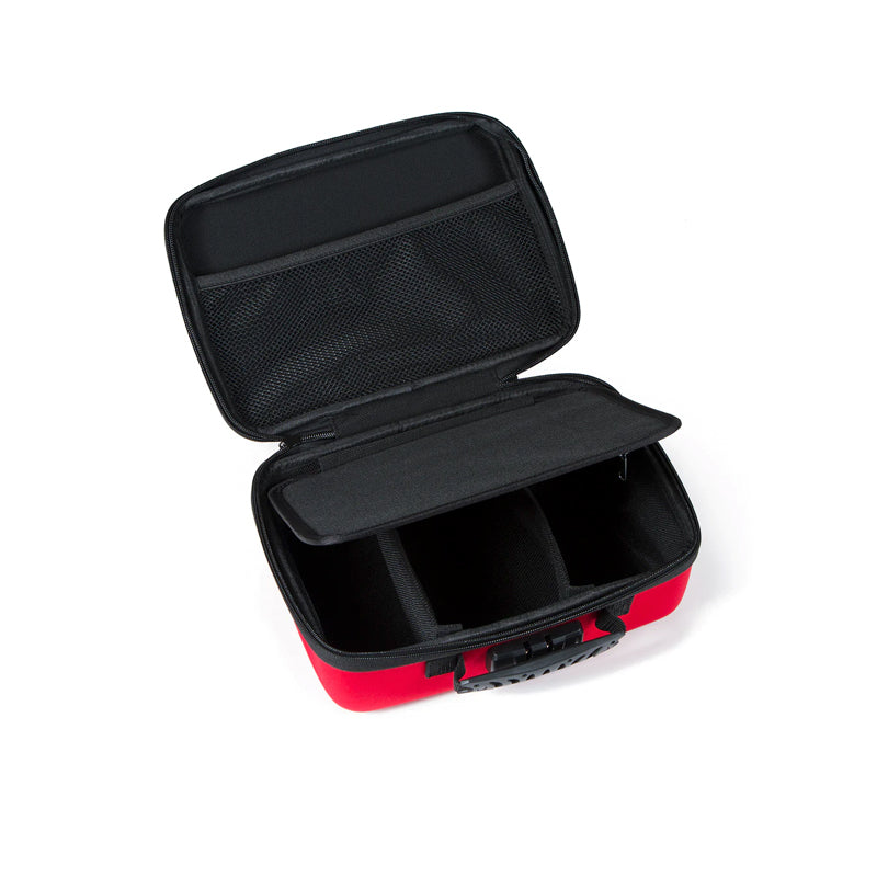 Cookies Strain Case with Lock Red Open with Back Pocket