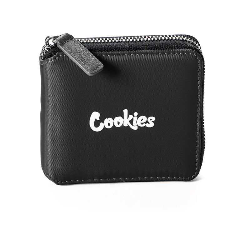 Cookies Luxe Matte Satin Zipper Wallet Black