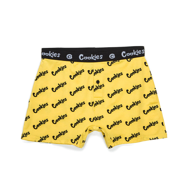 Cookies Boxer Briefs with Repeated Print Yellow