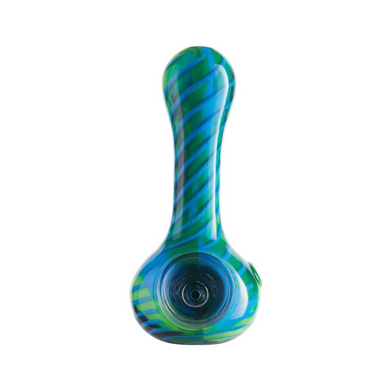 Eyce ORAFLEX Spiral Spoon Green with Blue Stripes