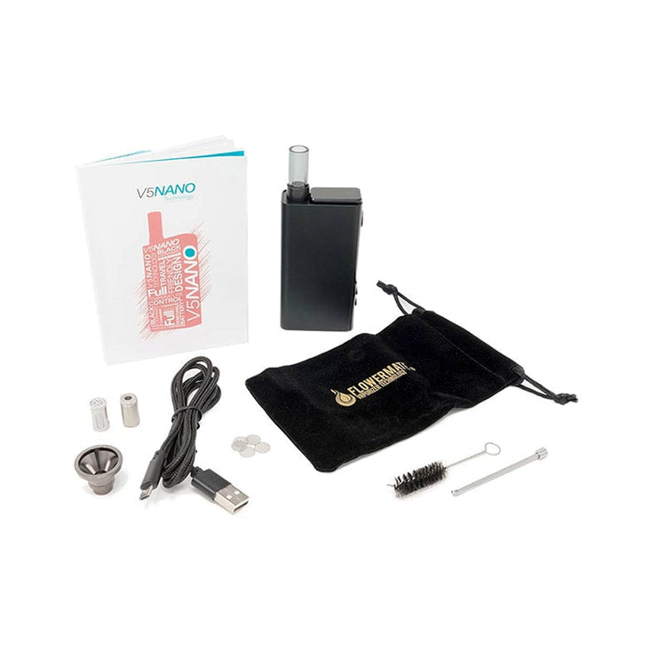 Flowermate V5 Nano Vaporizer and Included Items