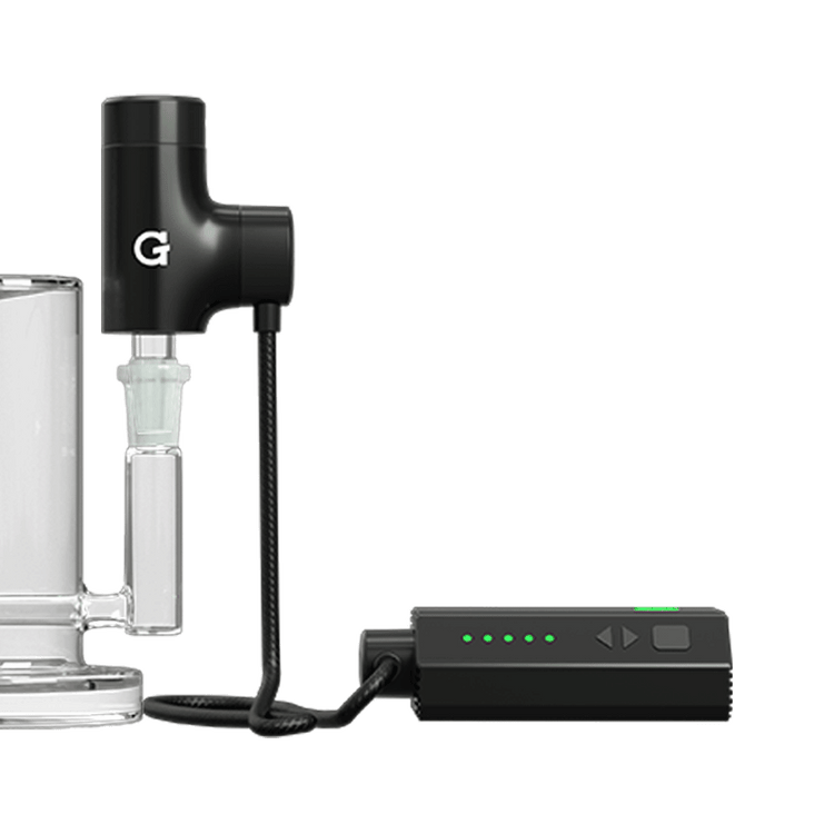 G Pen Hyer Desktop Vaporizer Connected to Glass Piece