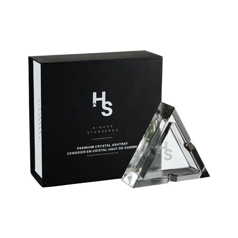 Higher Standards Premium Crystal Ashtray and Box