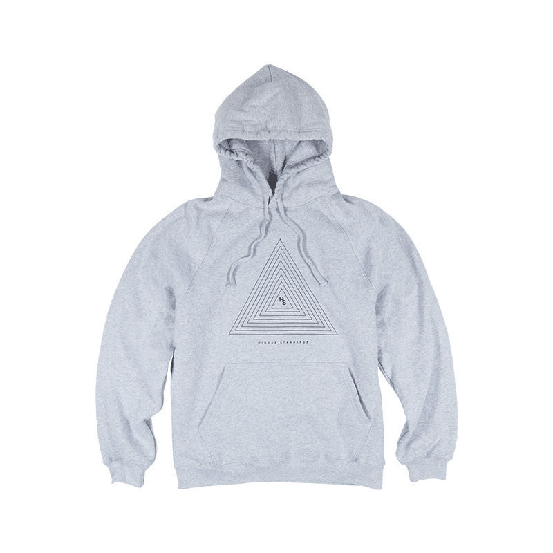 Higher Standards Hoodie - Concentric Triangle Grey