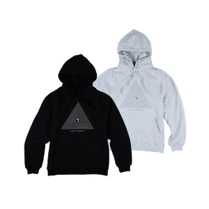 Higher Standards Hoodie - Concentric Triangle Black and Grey