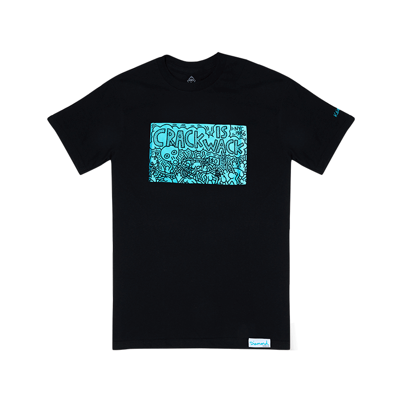 K.Haring Glass Collection X Diamond Supply Co. Limited Edition T-Shirt Black Front