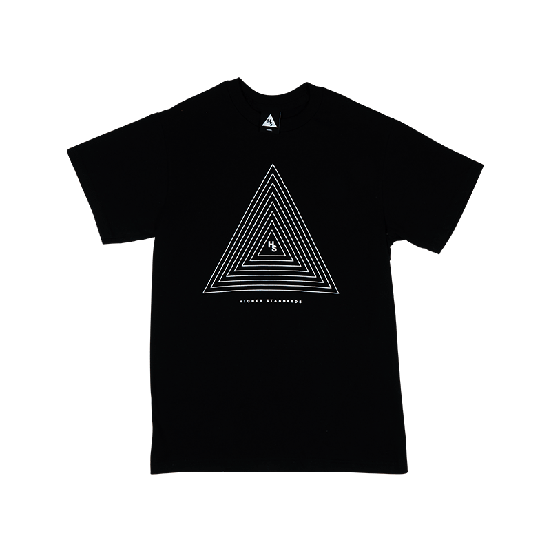 Higher Standards T-Shirt - Concentric Triangle Black