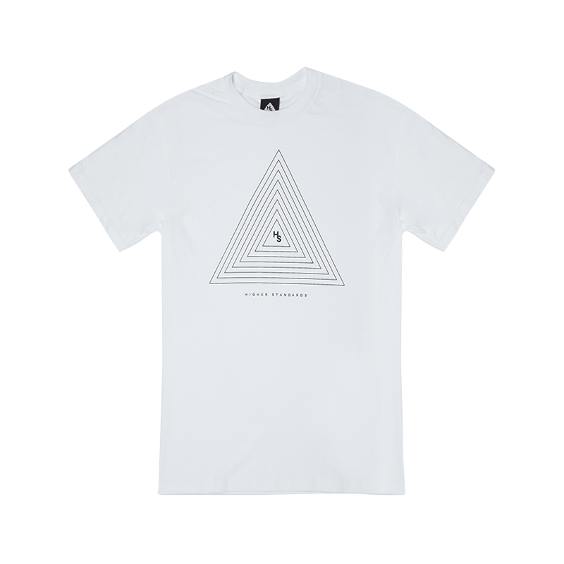 Higher Standards T-Shirt - Concentric Triangle White