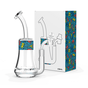 K. Haring Glass Concentrates Rig Blue Multi Colored