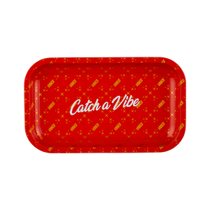 Vibes Rolling Papers Catch A Vibe Rolling Tray Medium Red