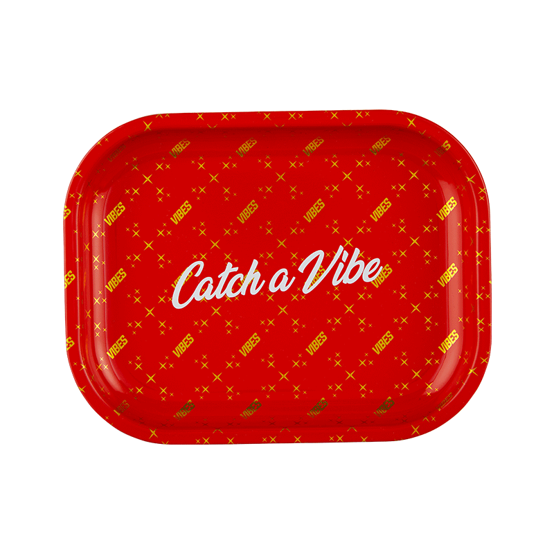 Vibes Rolling Papers Catch A Vibe Rolling Tray Small Red