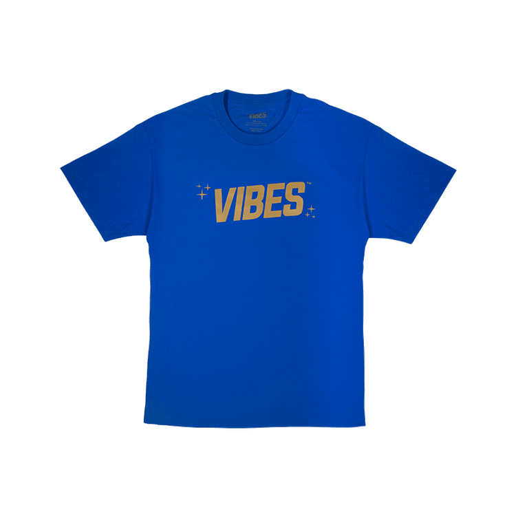 VIBES T-Shirt with Gold Logo Blue