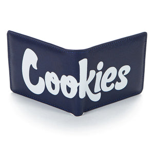 Cookies Billfold Textured Faux Leather Wallet Navy