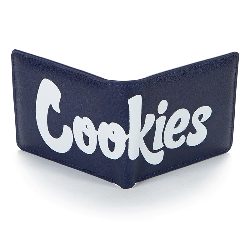 Cookies Billfold Textured Faux Leather Wallet Navy