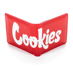 Cookies Billfold Textured Faux Leather Wallet Red